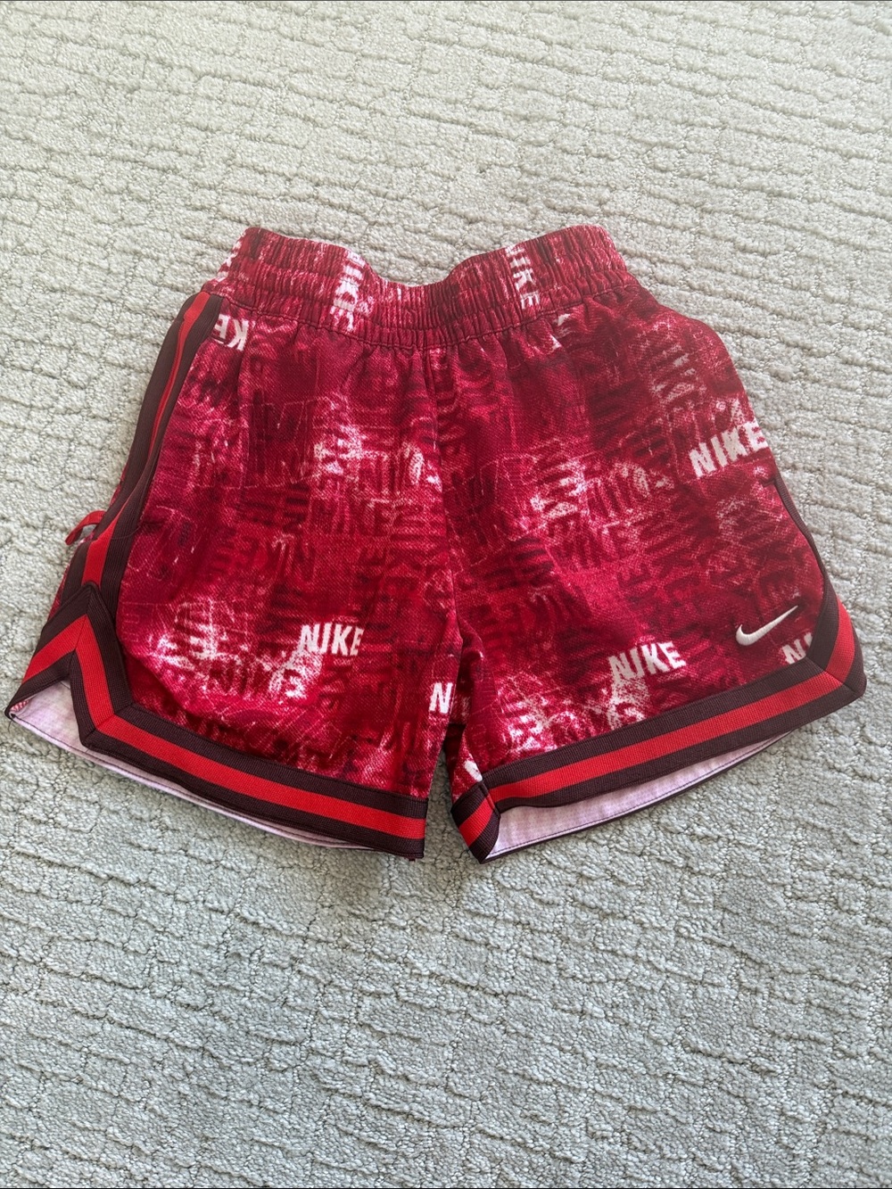 Nike Red and Black Graphic Running Shorts